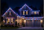 Blue and multicolor ridge and roof lighting